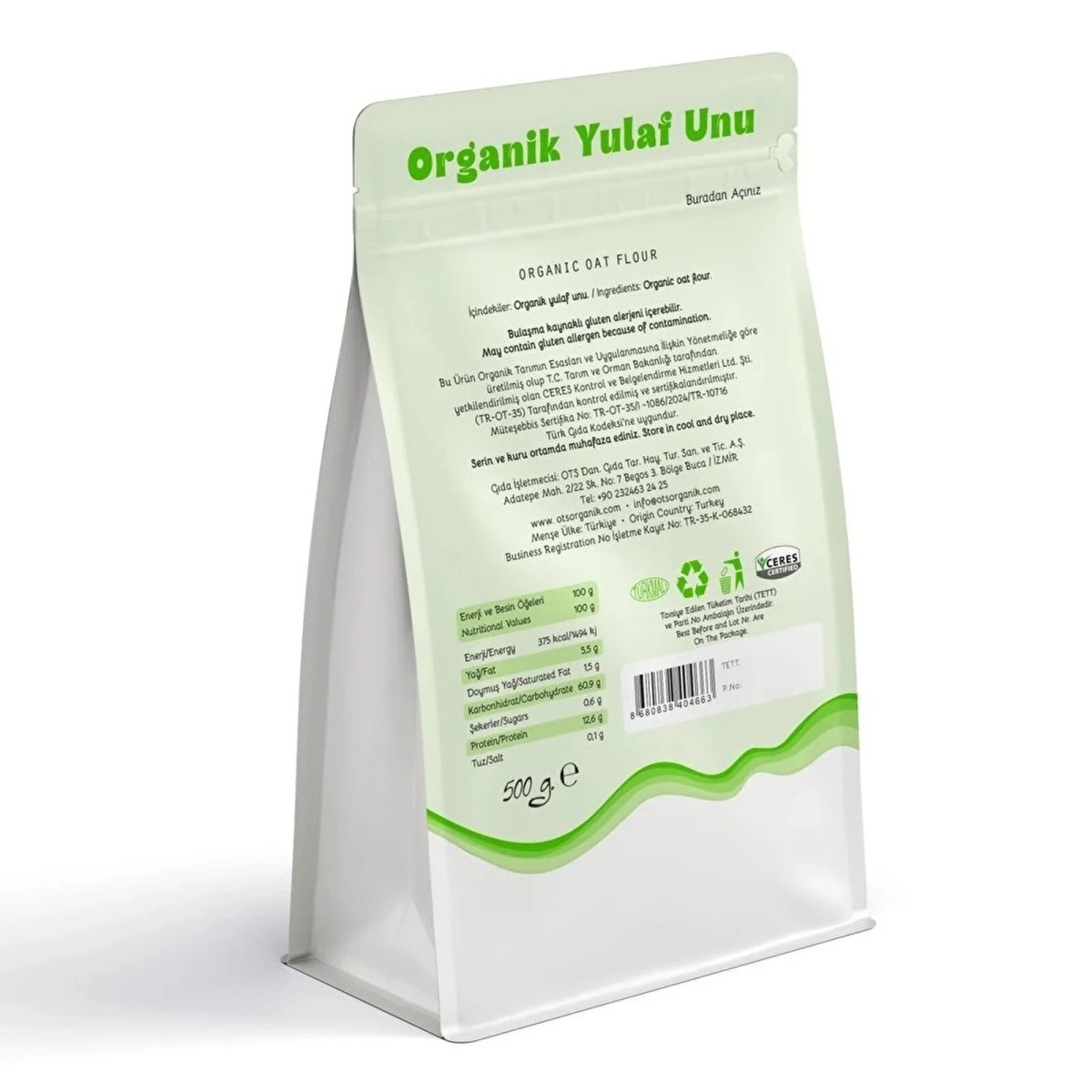 OTS Organik Yulaf Unu 500 gr