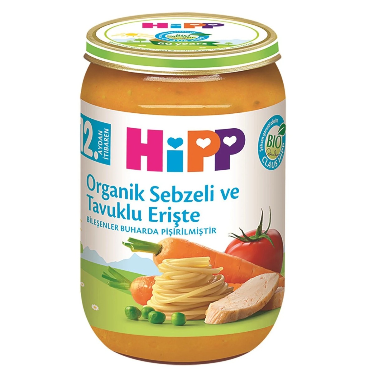 HiPP Organik Sebzeli Ve Tavuklu Erişte Kavanoz Mama 220 gr