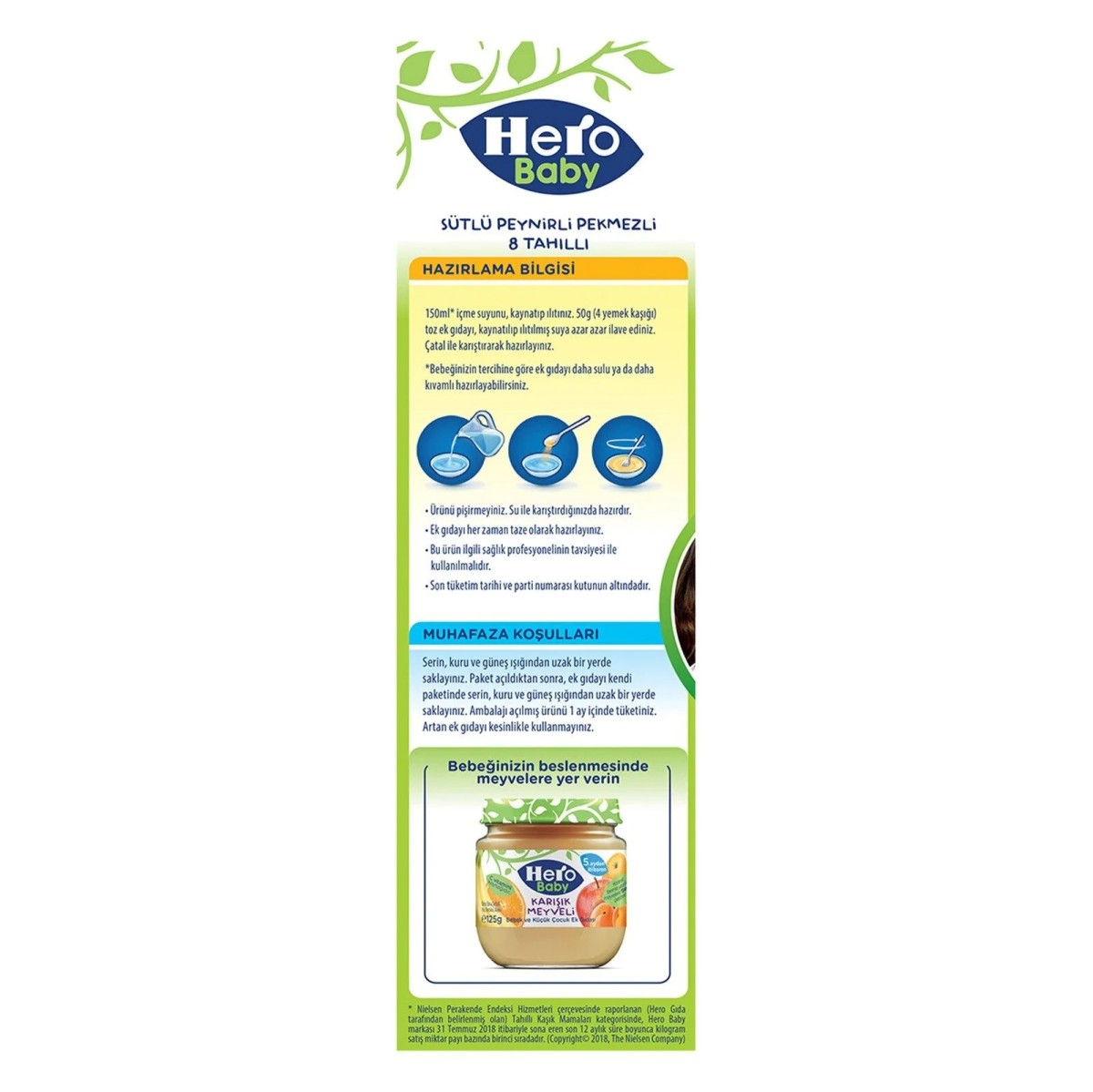 Hero Baby Sütlü Peynirli Pekmezli 8 Tahıllı Kaşık Maması 200 gr