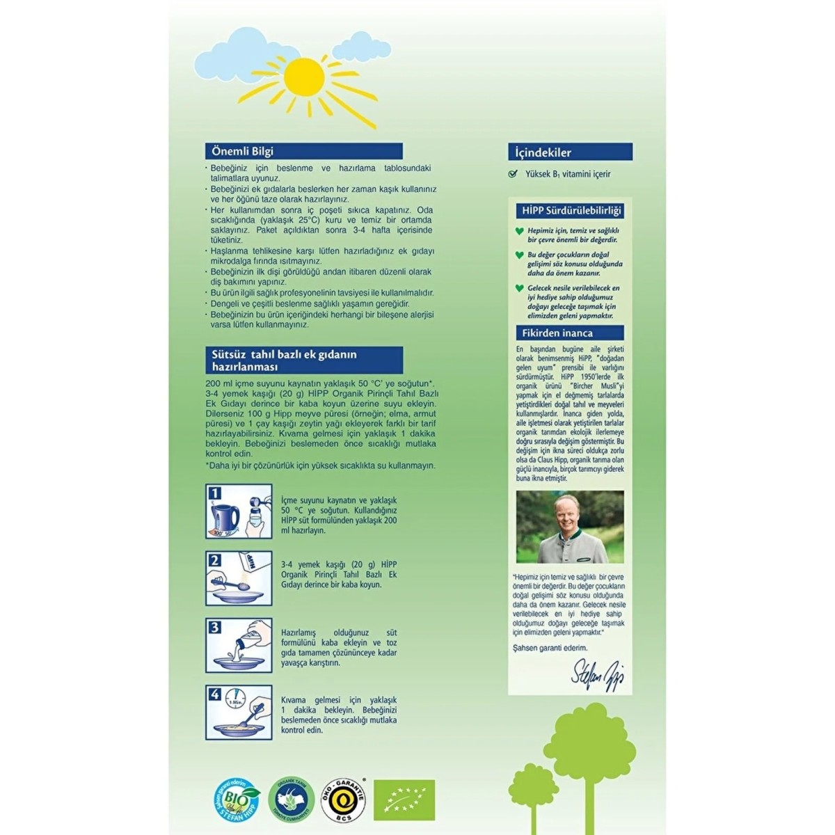 HiPP Organik Pirinçli Kaşık Maması 200 gr