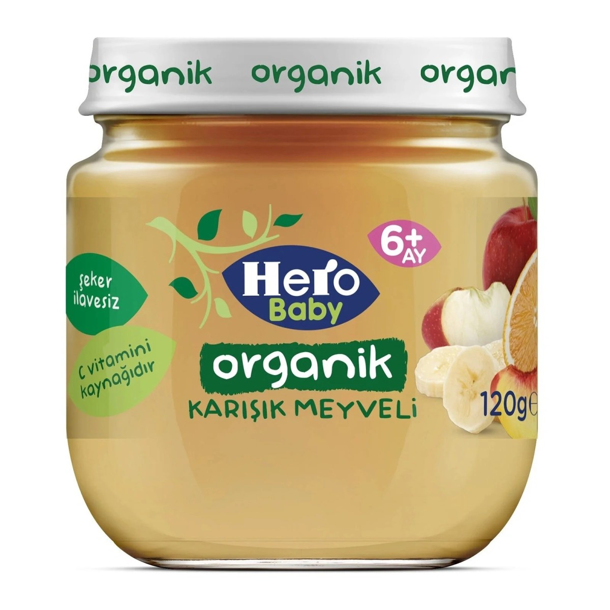 Hero Baby Organik Karışık Meyveli Kavanoz Mama 120 gr