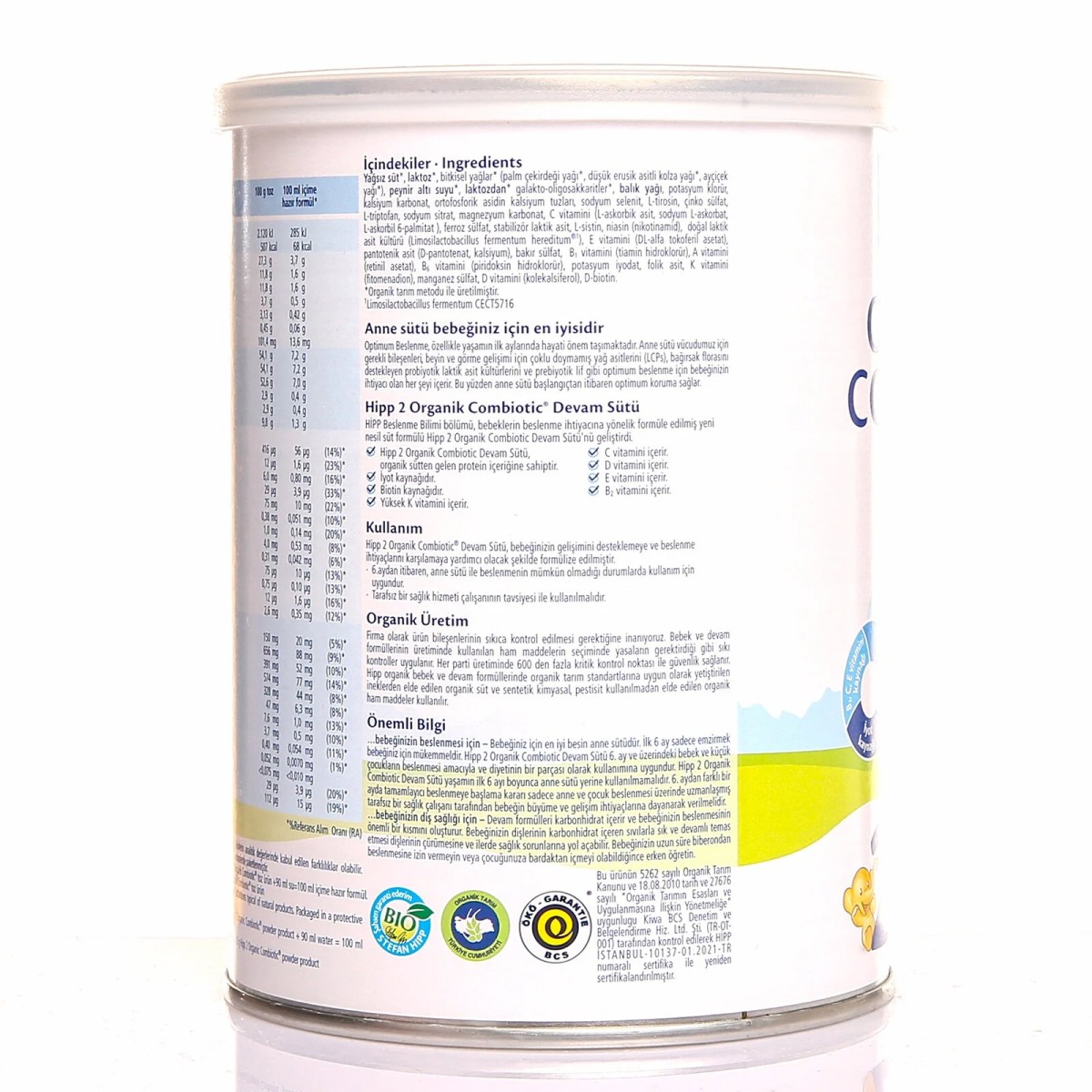 HiPP 2 Organik Combiotic Devam Sütü 350 gr 6-12 Ay