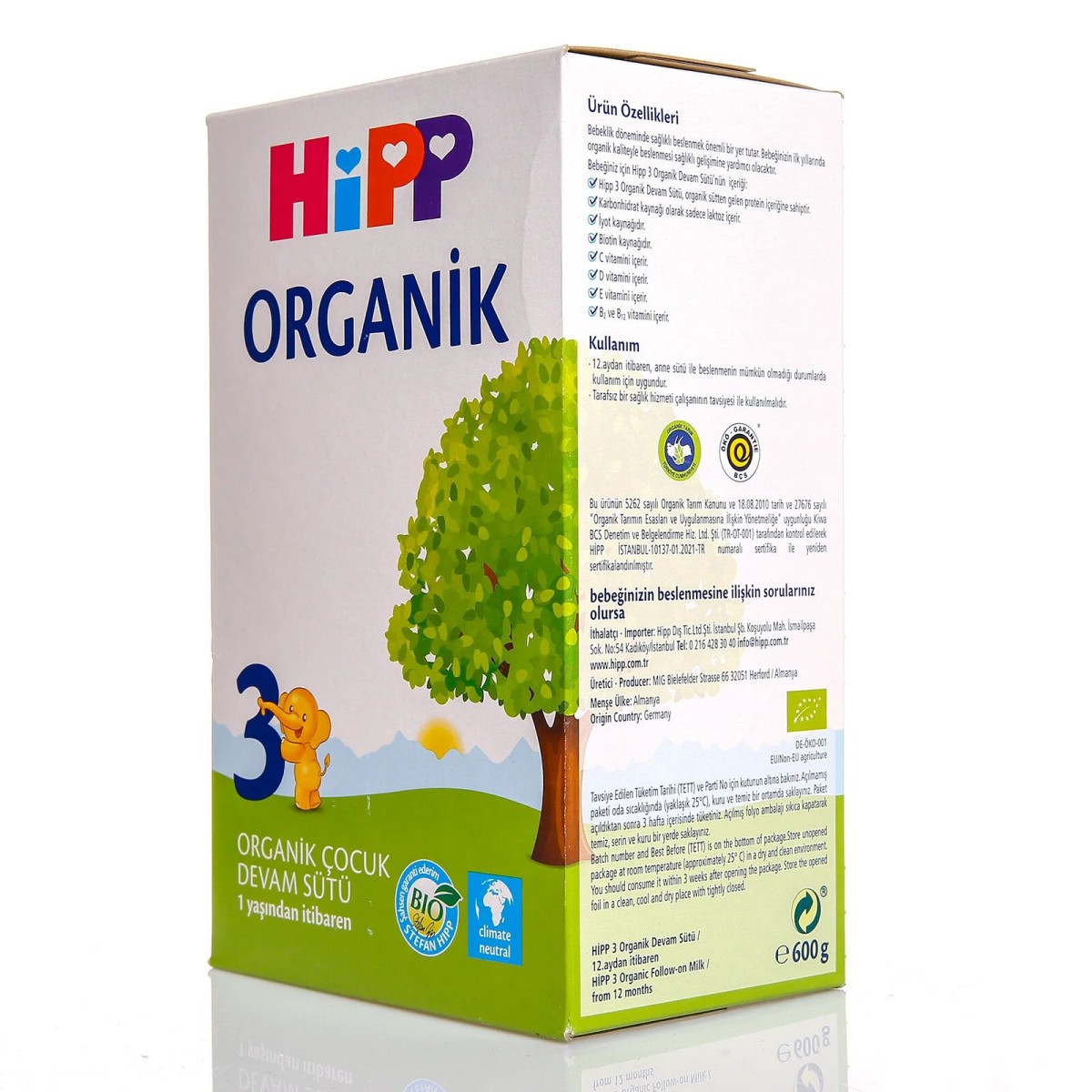 HiPP 3 Organik Çocuk Devam Sütü 600 gr 1+ Yaş