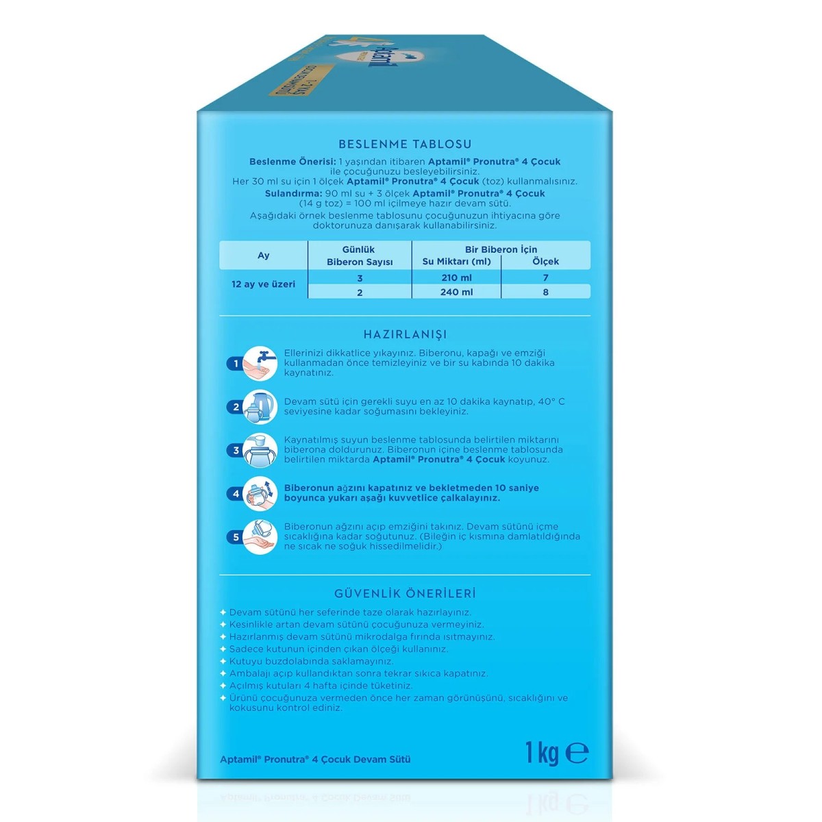 Aptamil 4 Çocuk Devam Sütü 1000 gr 1+ Yaş