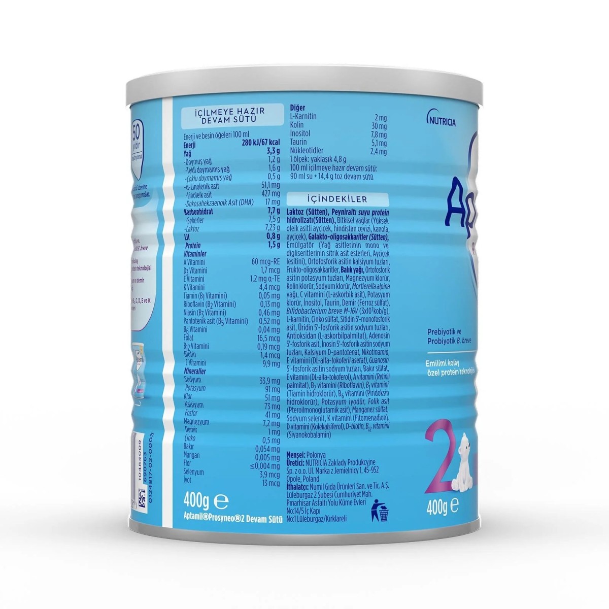 Aptamil 2 Devam Sütü Prosyneo 400 gr