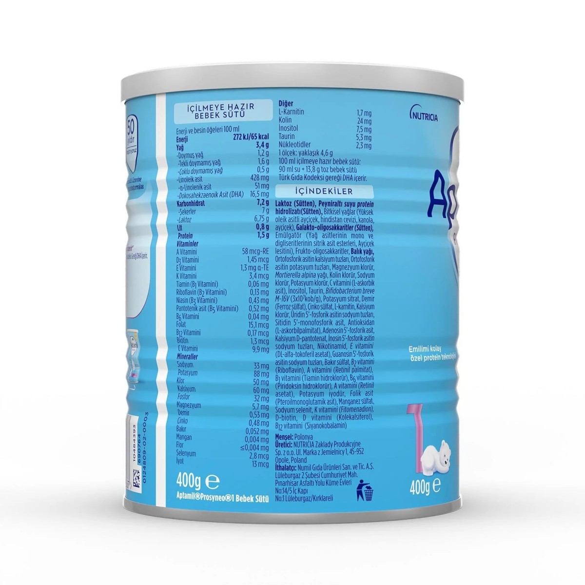 Aptamil 1 Bebek Sütü Prosyneo 400 gr