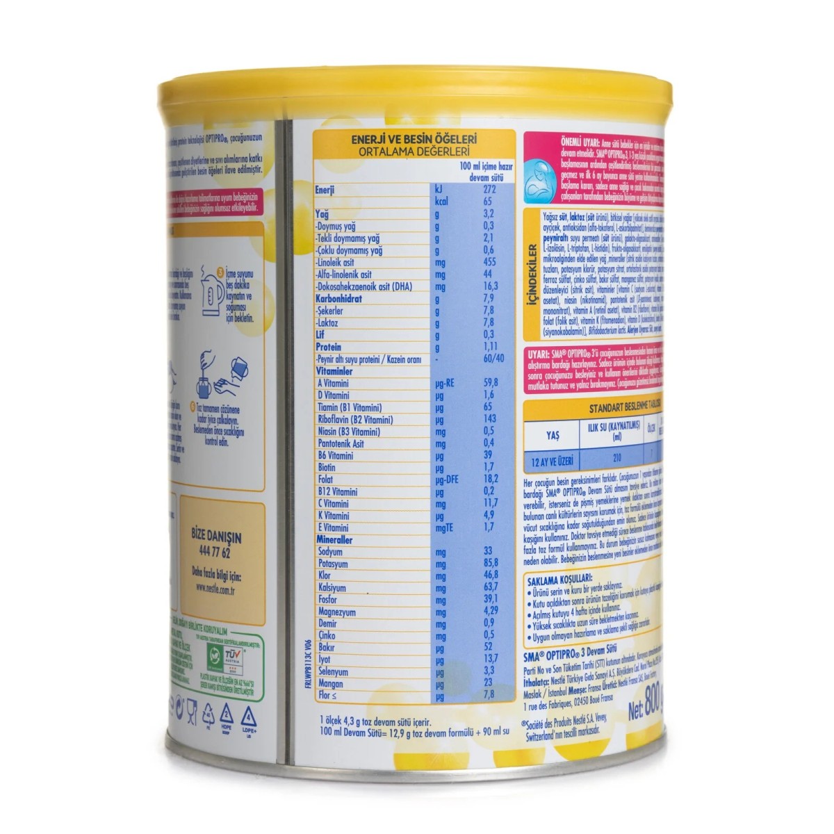 SMA Optipro Probiyotik 3 Bebek Devam Sütü 800 gr 1-3 Yaş