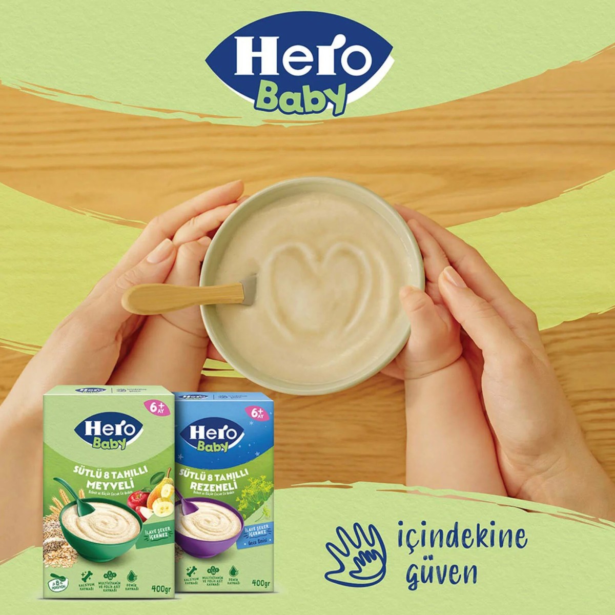 Hero Baby Sütlü 8 Tahıllı Meyveli Kaşık Mama 400gr