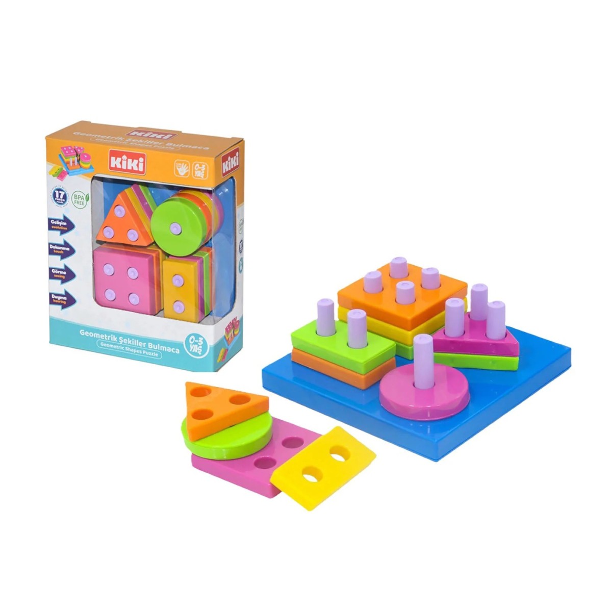 Kiki Geometrik Şekiller Bulmaca Asortili