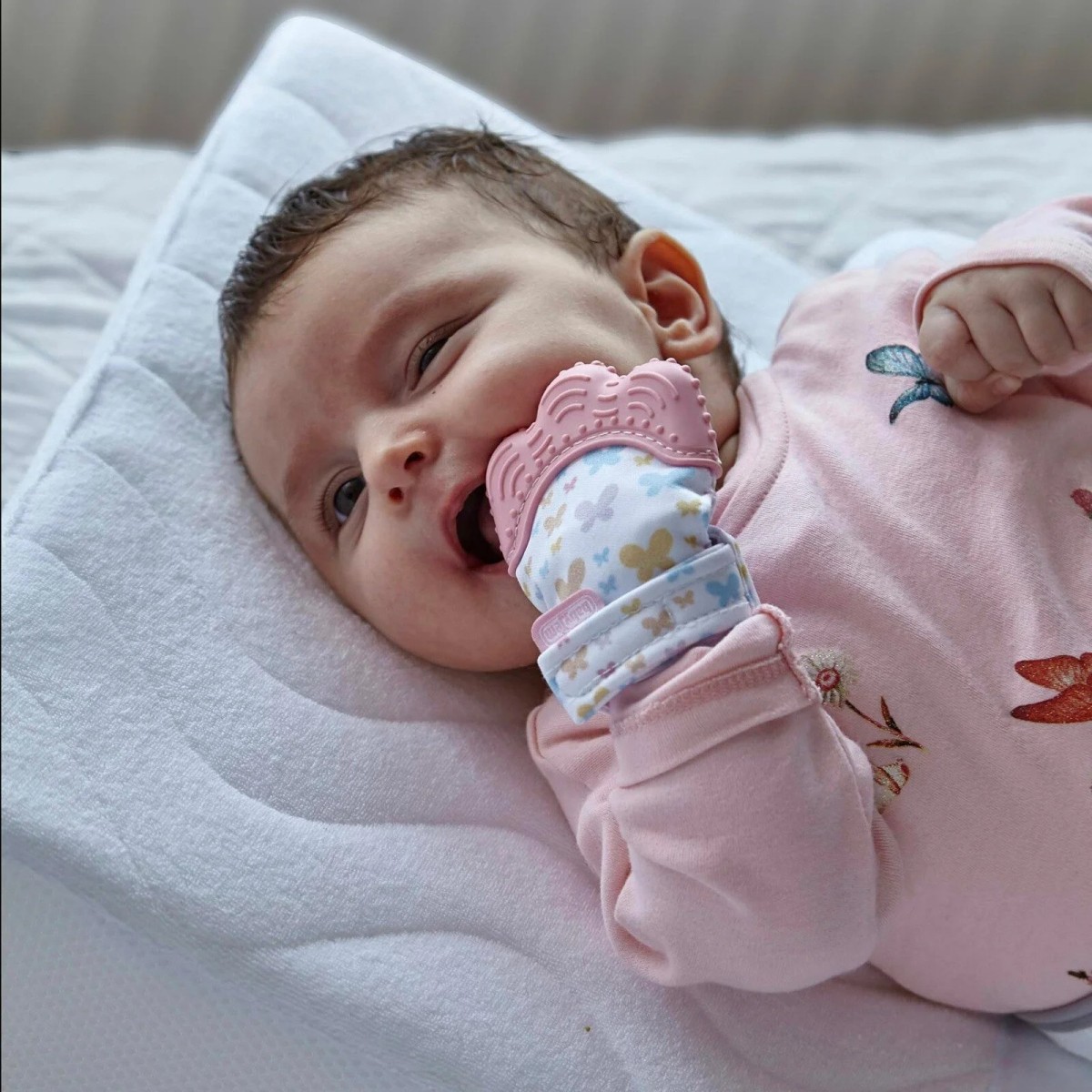 Bebek Dişlik Diş Kaşıyıcı Eldiven Pembe