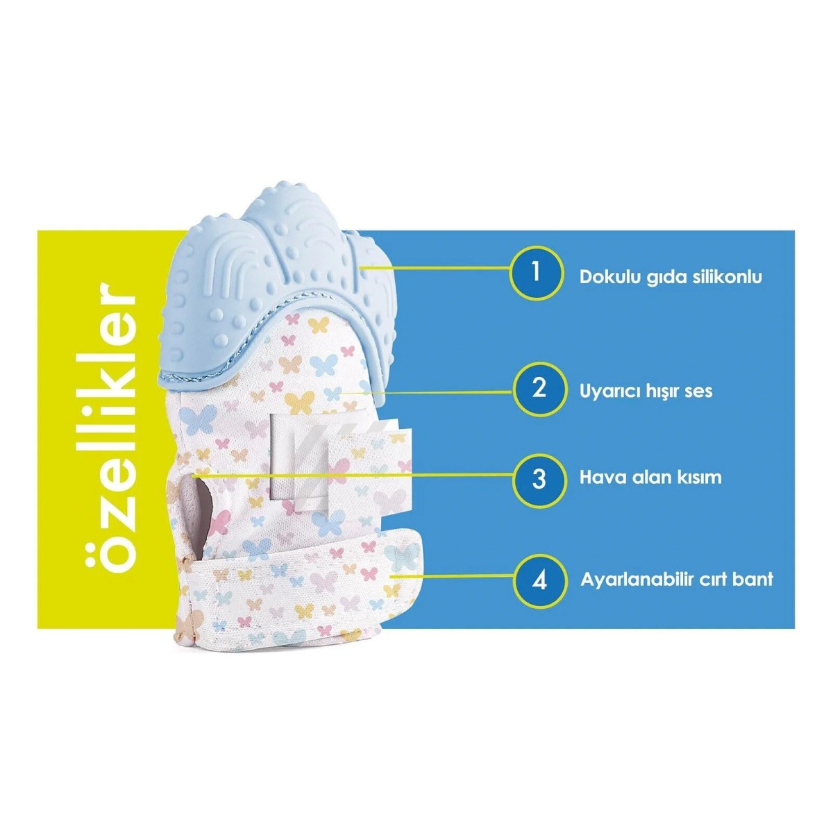 Bebek Dişlik Diş Kaşıyıcı Eldiven Pembe