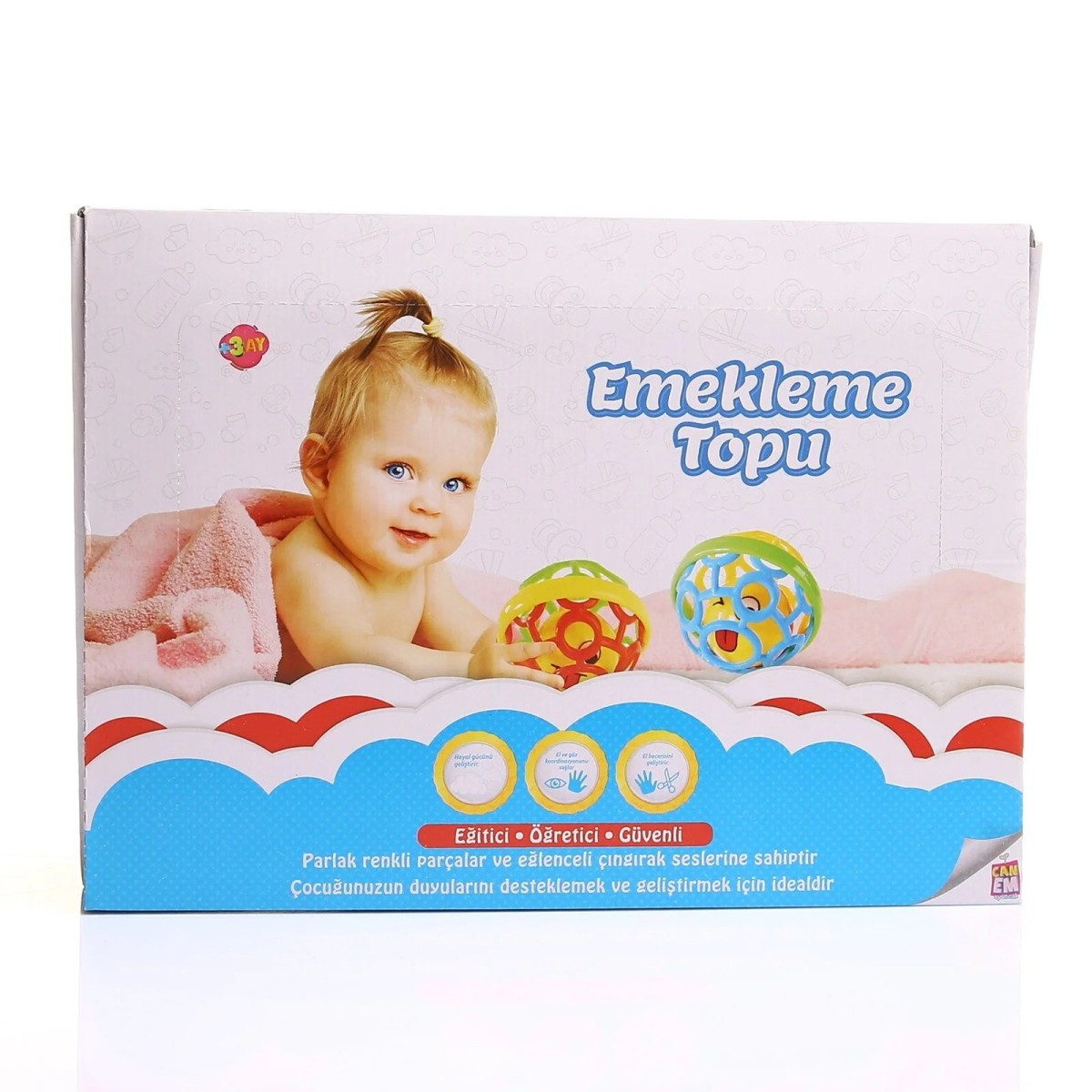 Can-Em Çıngıraklı Emekleme Topu Asortili