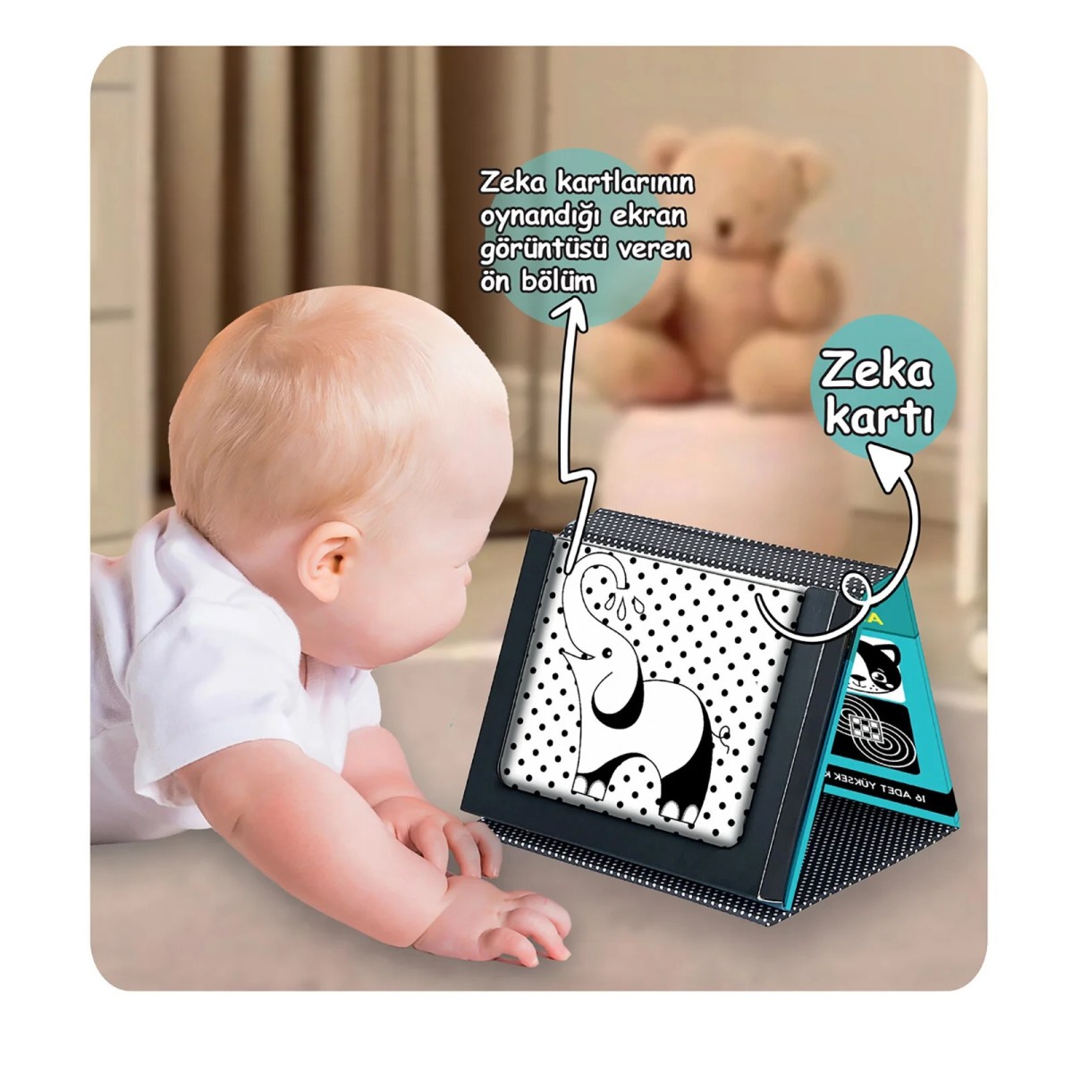Baby toys Tummy Time Zeka Kartları Güvenli Bebek Aynası