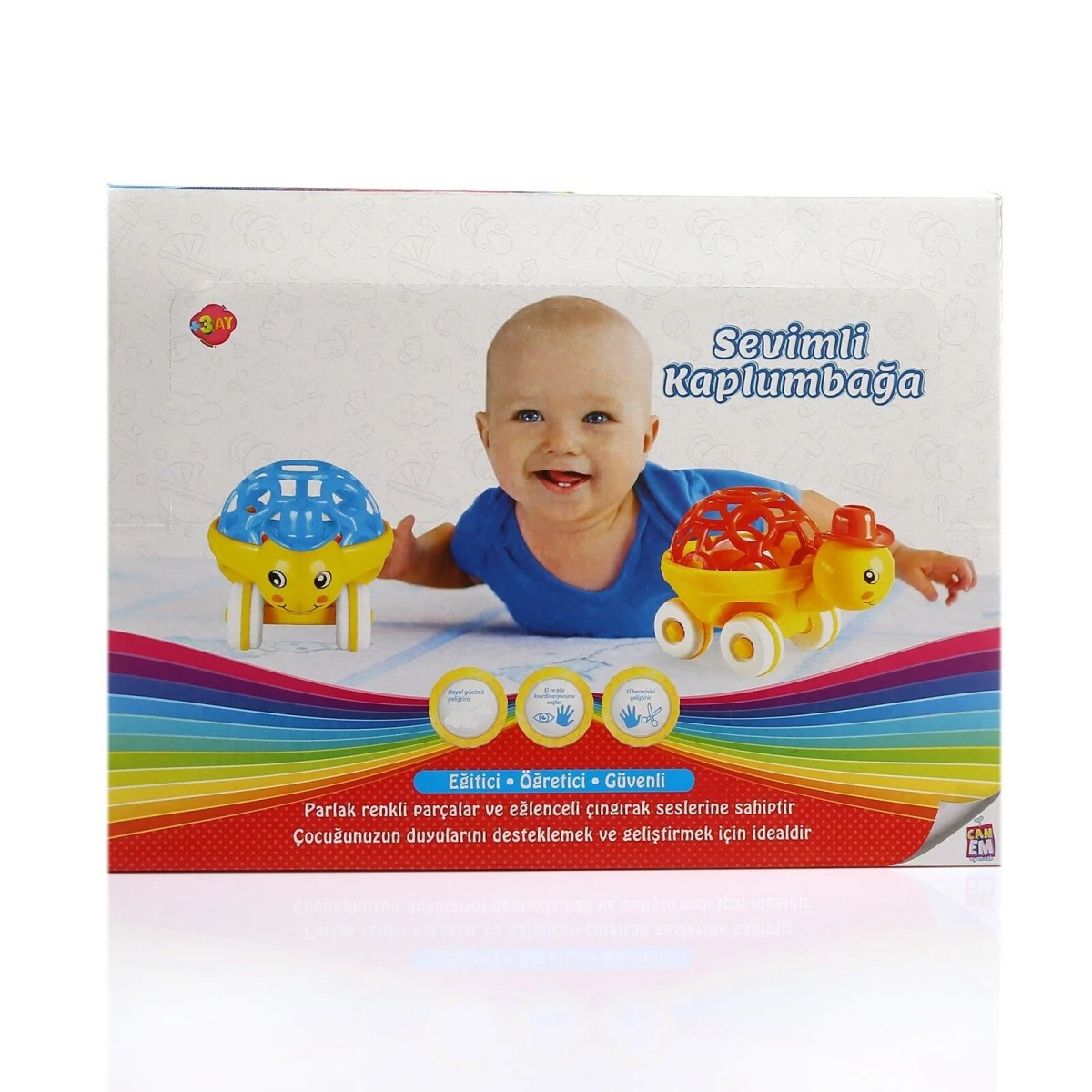 Can-Em Tekerlekli Çıngıraklı Kaplumbağa Asortili