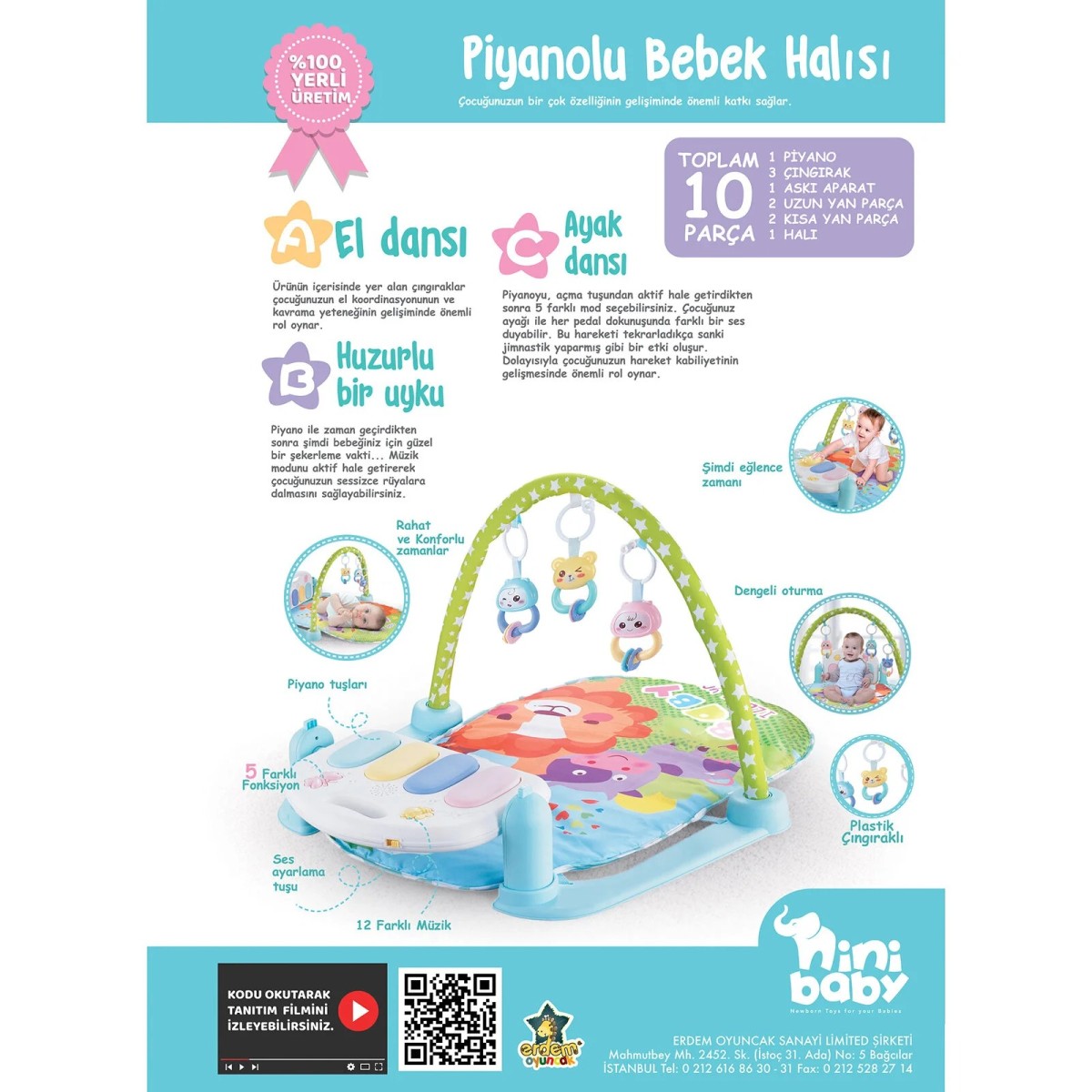 baby toys Piyanolu Oyun Halısı