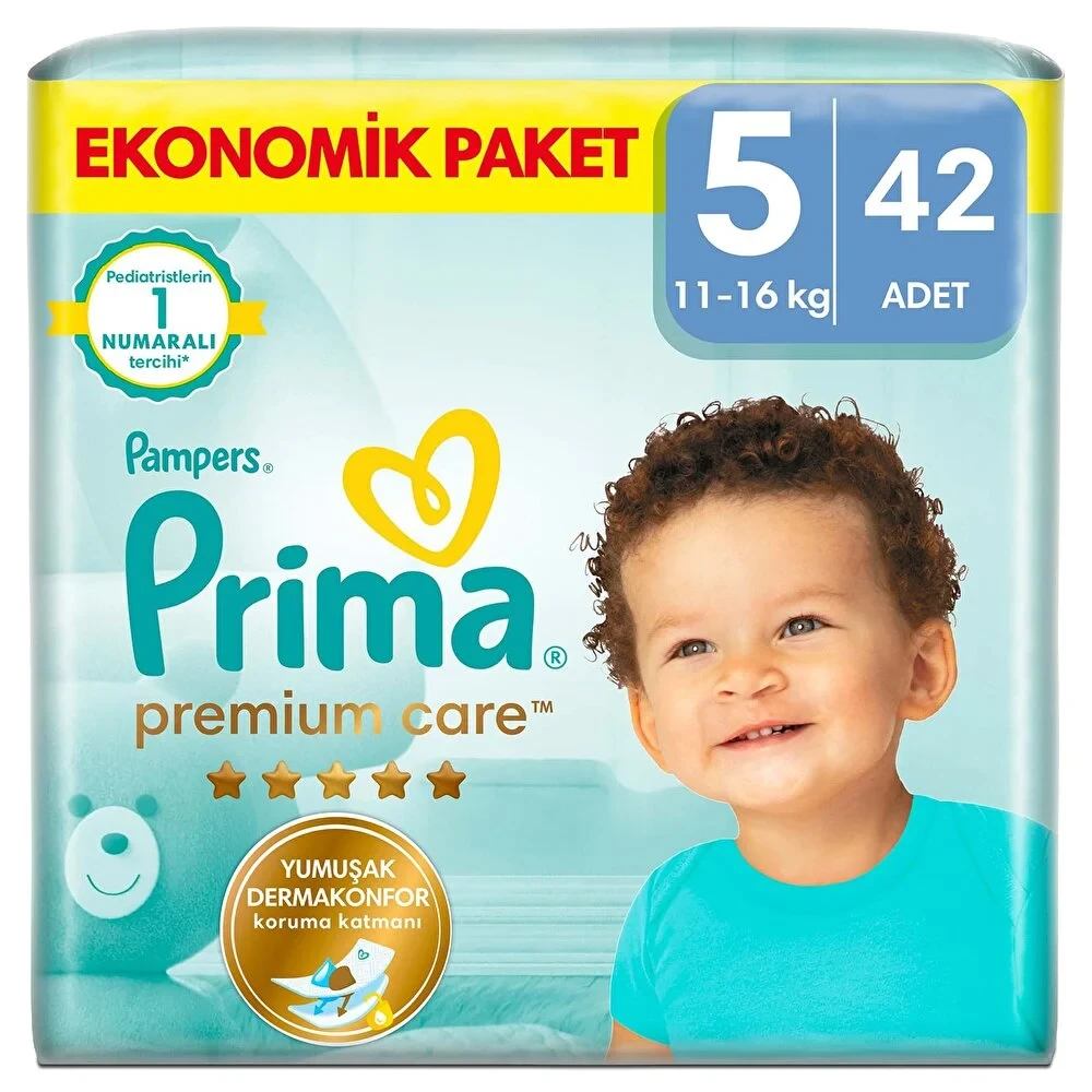 Bebek Bezi Premium Care 5 Beden Junior Ekonomik Paket 11-16 kg 42 Adet