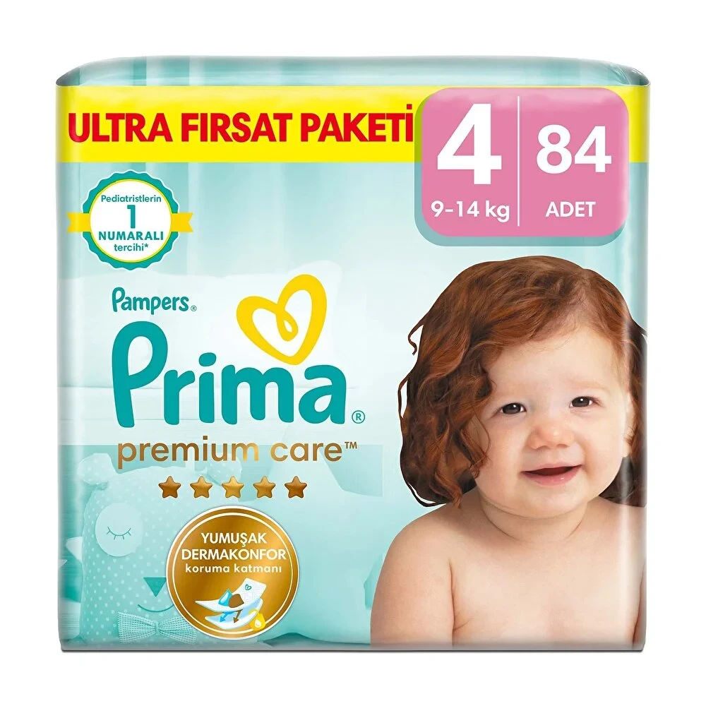 Bebek Bezi Premium Care 4 Beden Maxi Ultra Fırsat Paketi 9-14 kg 84 Adet