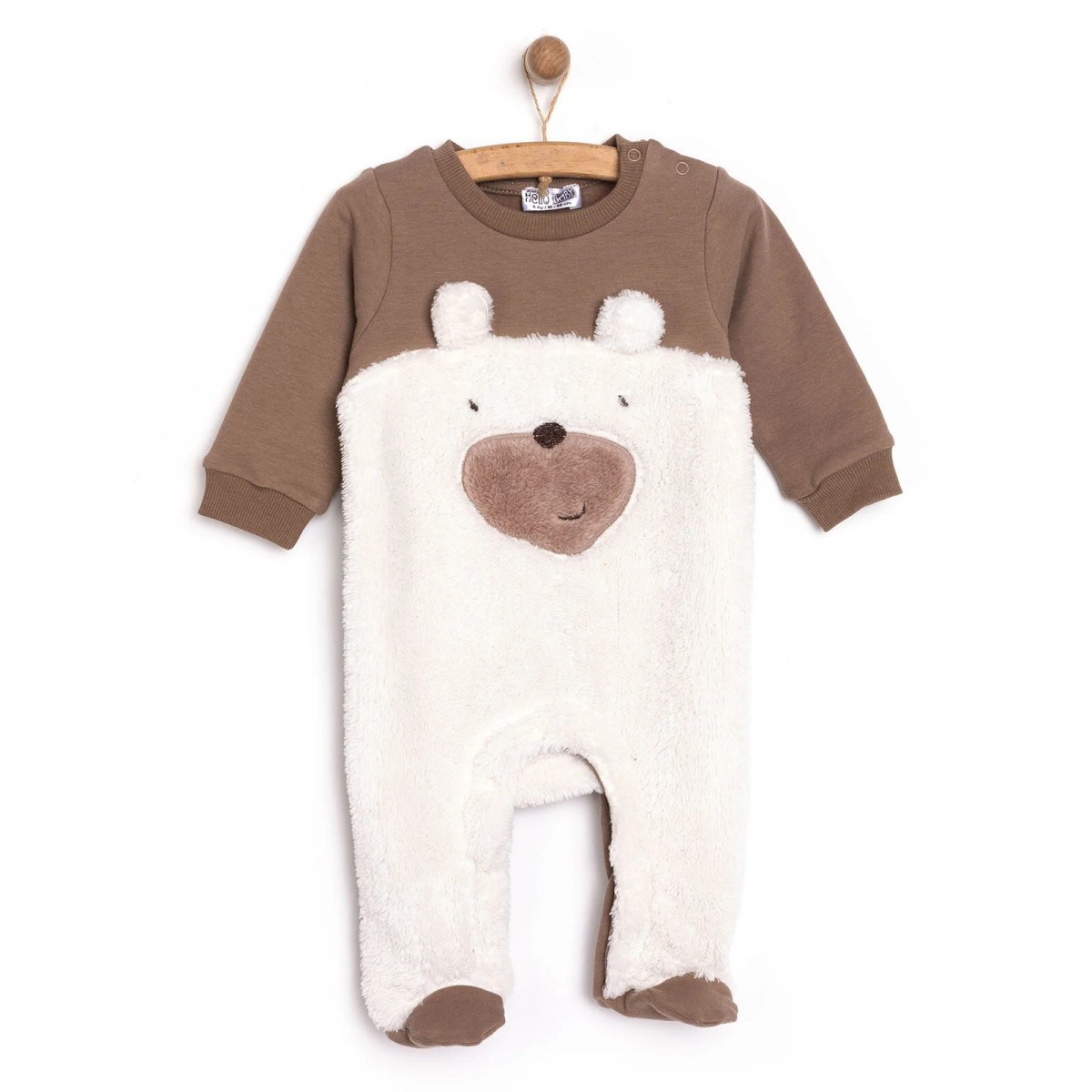 HelloBaby Yenidoğan Fügürlü Peluş Patikli Tulum Unisex