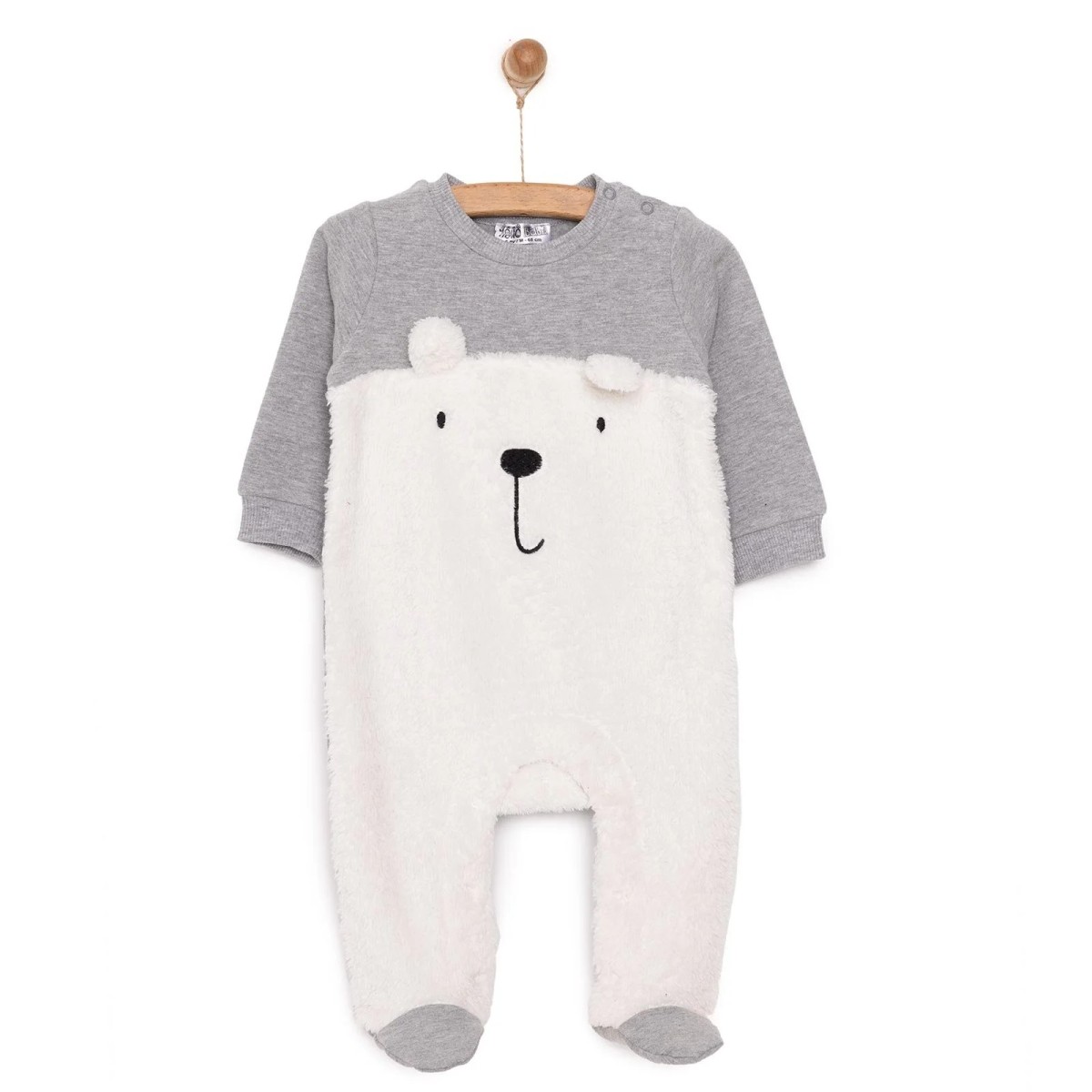HelloBaby Yenidoğan Fügürlü Peluş Patikli Tulum Unisex