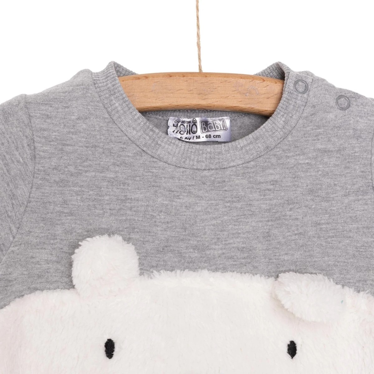 HelloBaby Yenidoğan Fügürlü Peluş Patikli Tulum Unisex