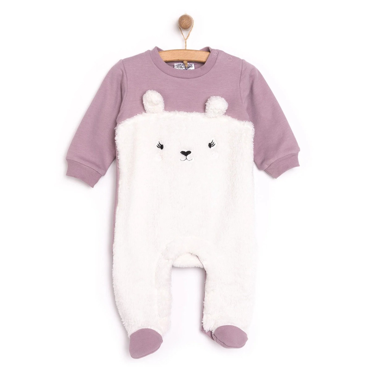 HelloBaby Yenidoğan Fügürlü Peluş Patikli Tulum Unisex