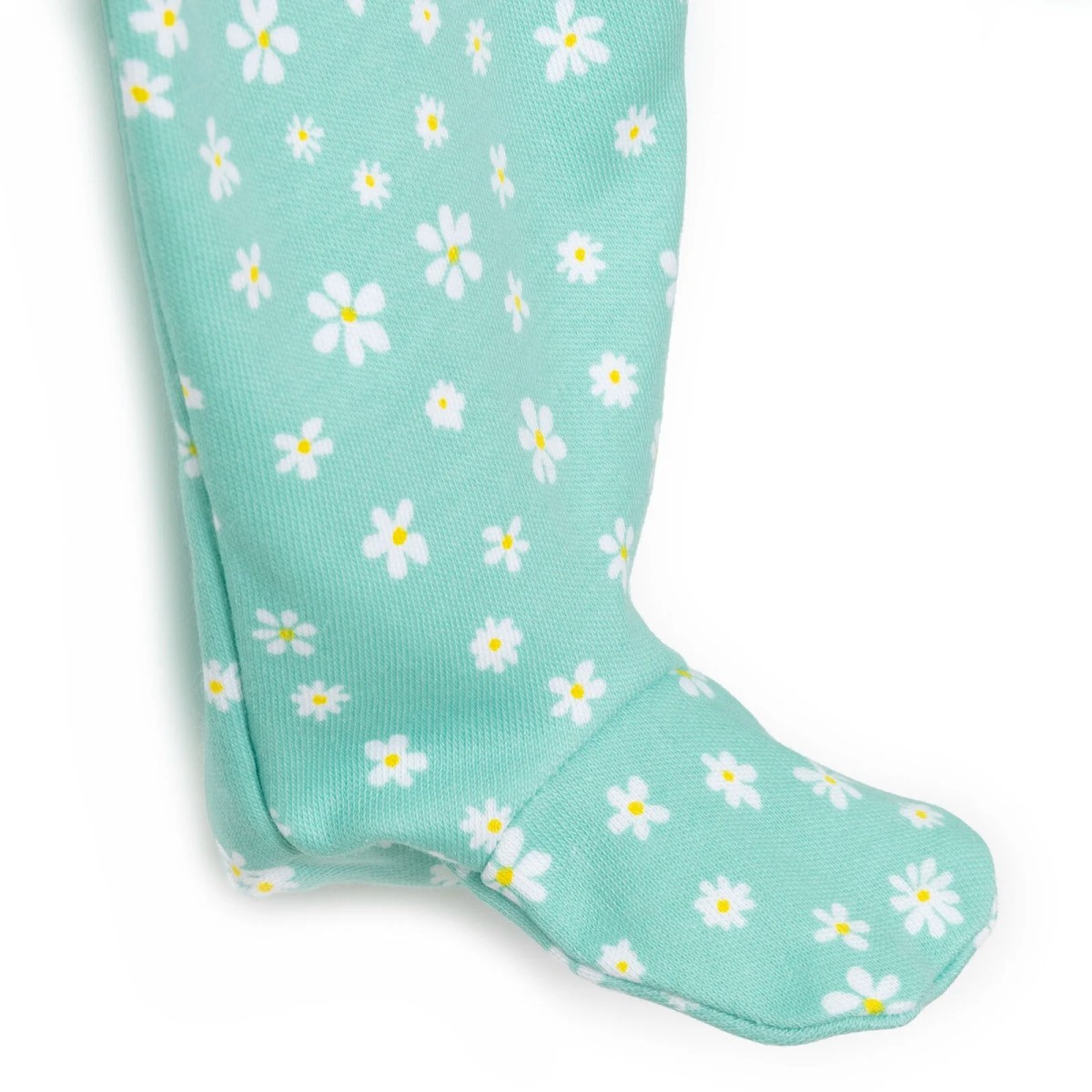 HelloBaby Yenidoğan Çiçekli Uzun Kollu Fermuarlı Patikli Tulum Kız Bebek