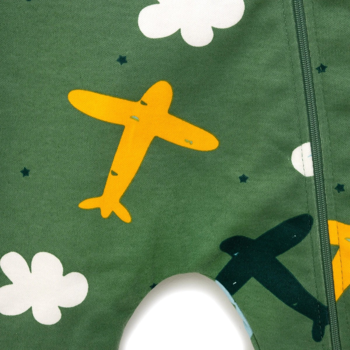 HelloBaby Erkek Bebek Uyku Tulumu Bisiklet Yaka Ribanalı Paça Haki