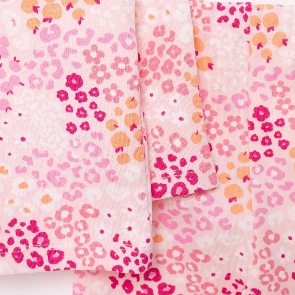 HelloBaby Kız Bebek Pijama Takımı İnterlok Çiçek Desenli Gömlek Yaka Reçme Paça Uzun Kol Pembe